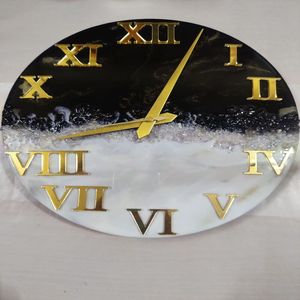 Handmade Artistic Resin <b>Wall</b> <b>Clock</b> Modern Design Silent <b>Mechanical</b> Movement Customizable Color Size Decorative <b>Wall</b> Hanging - Product Image 3