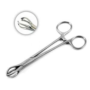 คีมจับฟองน้ำผ่าตัดแบบแมนนวล ทำจากเหล็ก ขายดี รุ่นตรงและโค้ง คีมหนีบฟองน้ำ คีมหนีบผ้าก๊อซ ได้รับมาตรฐาน CE - Product Image 1