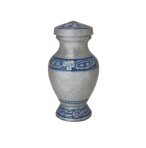 Urne commémorative en aluminium pour cendres Urne commémorative en aluminium de couleur bleue du fabricant exportateur en Inde - Product Image 4