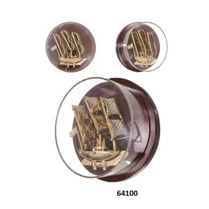 Meilleure qualité en laiton brun massif et base en bois naturel pièce maîtresse de navire décorative avec brillant et brillant poli - Product Image 2