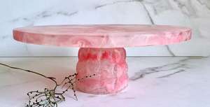 Support à gâteau en résine décorative de qualité supérieure, écologique, fait à la main, non toxique, personnalisable, peint à la main, forme naturelle, pour mariage - Product Image 3