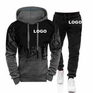 Fabricant de vêtements Sublimation Sweatsuit Mens Heavyweight Tracksuits Sweatpants and Unisex Hoddie Custom Logo Hoodie Set - Product Image 1