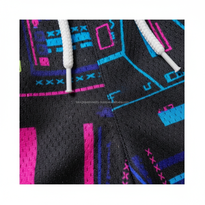 Shorts graphiques pour hommes en gros, impression OEM, motif Cyber vert, 2 shorts décontractés d'été pour le streetwear - Product Image 5