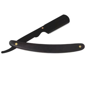 Rasoir de coiffeur professionnel à bord droit en acier inoxydable tranchant couteau de rasage pliant tondeuse en bois rasoir manuel - Product Image 1
