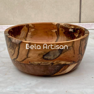 Bol en bois artisanal de qualité supérieure, style bohème, écologique et compatible lave-vaisselle, idéal pour les repas à la maison et les cadeaux d'affaires - Product Image 5