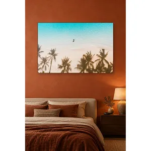 Impression sur toile Fida Palm Shadows sur plage de sable blanc - Product Image 2