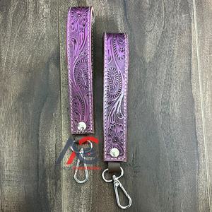 Nouveauté : Porte-clés de luxe en cuir de vachette véritable, fait main, avec dragonne personnalisée de haute qualité pour clés de voiture et bracelets pour femmes - Product Image 1