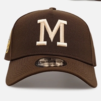 Casquette de baseball Mawra marron, broderie crème du logo M, ajustable, 6 panneaux, sergé, unisexe, style décontracté, respirante, motif léopard