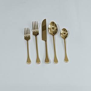 Handmade Forged Taper End Handle Stainless Steel Wedding <b>Cutlery</b> <b>Gold</b> PVD Plated <b>Cutlery</b> Spoon and Fork <b>Set</b> - Product Image 3