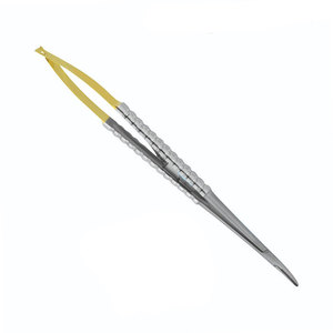 Artículos nuevos Castroviejo Soporte de aguja Pinzas curvas TC 14cm Instrumentos de acero inoxidable de medio oro - Product Image 4