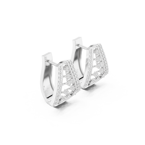 Pendientes de Aro Bali de Plata de Ley 925 con Circonitas Brillantes de Dos Tonos, Moda de Lujo para Mujer - Product Image 4