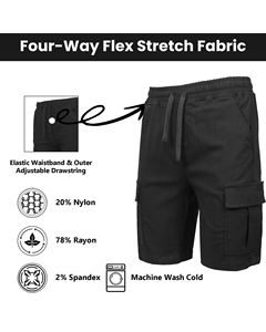 กางเกงขาสั้นผู้ชายรุ่น Everyday Explorer Cargo ผ้าแคนวาสแบบยืดหยุ่นพิเศษ สวมใส่สบาย เป็นมิตรต่อสิ่งแวดล้อม พร้อมเชือกผูกเอว ดีไซน์อเนกประสงค์ - Product Image 3