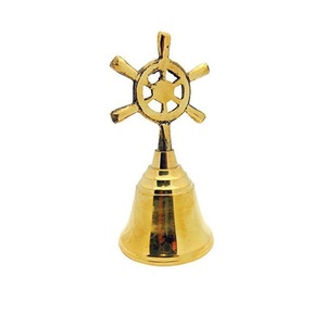 ระฆังมือทองเหลืองบริสุทธิ์ที่แข็งแกร่งพร้อมที่จับไม้ใหม่ดูโลหะ Peon Bell สําหรับการอธิษฐานที่ราคาขายส่ง - Product Image 3