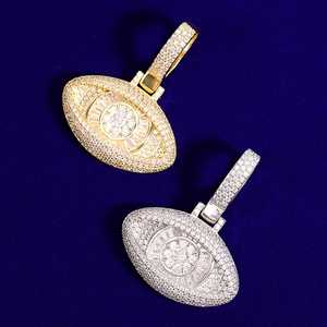 Unique Designer Hommes Moissanite Diamant Fine Bling Bijoux 925 Sterling Silver HipHop Style Oeil Pendentif Fantaisie Oeil Charme Pendentif - Product Image 2