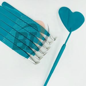 Pinzas de extensión de pestañas de acero inoxidable profesionales de alta calidad personalizadas punta puntiaguda recubrimiento de Color personalizado etiqueta privada - Product Image 4