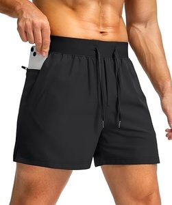 Premium Men's Running <b>Shorts</b> Custom-Made Fast-Drying Athletic Workout <b>Shorts</b> with <b>Zip</b> <b>Pockets</b> Solid Pattern - Product Image 2