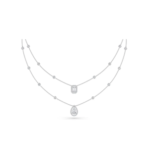 Elegante collar de dos filas de diamantes de corte Marquesa de oro amarillo de 18 quilates para mujer SAVANI SONS aniversarios celebraciones - Product Image 1