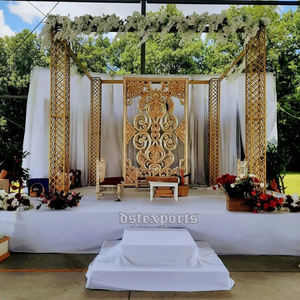 Mandap Dorado Cuadrado para Bodas a Bajo Precio, Mandap Dorado Mágico para Bodas en Venta, Decoración Única para Eventos de Boda, Pennsylvania - Product Image 5