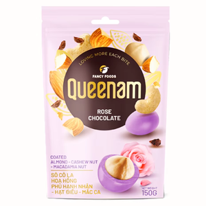 Dragées de chocolat pur en gros OEM/ODM de haute qualité HALAL, enrobées de rose, aux amandes, noix de cajou et noix de macadamia, 150g, pour l'exportation - Product Image 1