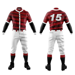 Ensemble d'uniformes de baseball en polyester personnalisés OEM pour hommes de grande taille antibactériens respirants à séchage rapide - Product Image 4