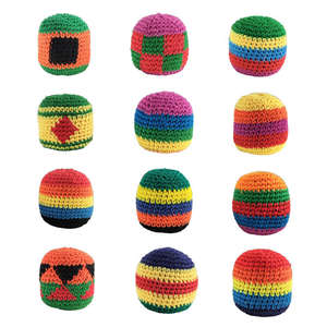 Hot Sale <b>Hacky</b> Ball <b>Sacks</b> Assoerted Colors Crochet Woven Kickball Soft Knitted Kick Balls Footbags for Kids and Adults - Product Image 6