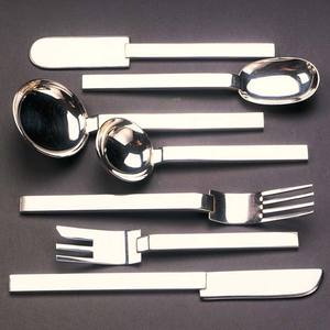 Acier inoxydable argenté métal décoratif longue découpe laser poignée design Premium Quality Portugal design cuillère Salad server Set - Product Image 3