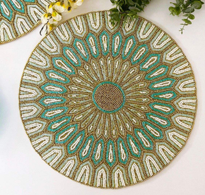 Manteles individuales con cuentas hechos a mano para decoración de mesa, fiestas de reunión familiar, corredores de alta venta - Product Image 1