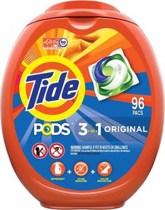 Para Tide PODS, detergente para ropa de alta eficiencia (HE), 96 unidades, jabón desechable ecológico con aroma Original para ropa de baño - Product Image 1