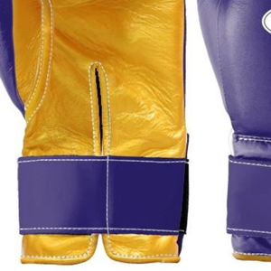 Gants de boxe professionnels en cuir violet doré avec fermeture velcro au poignet, pour l'entraînement et le sparring, pour hommes et femmes - Product Image 3