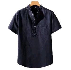 Camiseta de Cuello Redondo de Algodón Tejido con Logotipo Personalizado para Hombre, Venta al por Mayor, Manga Corta, Color Sólido, Ropa Casual, Ajuste Suave y Transpirable BD - Product Image 3