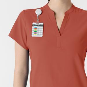 Uniformes de Enfermería de gran tamaño para mujer, cuello mandarín elástico 71% poliéster 21% rayón 7% Spandex, con logotipo personalizado - Product Image 5