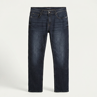 Pantalon en jean décontracté pour homme, coupe slim, taille mi-haute, mélange coton/polyester extensible, finition délavée, confort durable, marque privée disponible