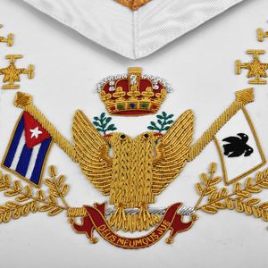 ผ้ากันเปื้อนพิธีกรรมสก็อตช์ระดับ 33 - ปักมือด้วยดิ้นทอง ปีกขึ้น ทุกธงชาติที่กำหนดเองได้ - Product Image 3