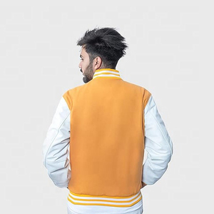 Factory-Made Plus Size Men's Varsity Jacket Breathable Stand <b>Winter</b> <b>Wear</b> with Embroidered Button Closure <b>Winter</b> Jacket - Product Image 3