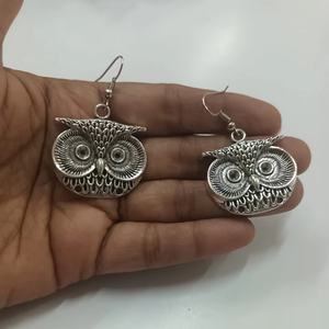 Indian <b>Owl</b> Symbol Premium Quality Ethnic Gold Plated Multi Color Pearl Cluster Drop <b>Earring</b> Inspired Fashion Jewelry - Product Image 1