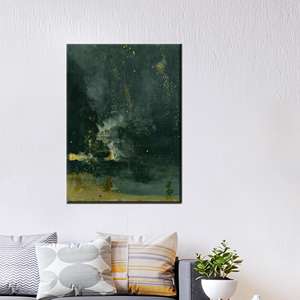 Reproducción elegante en lienzo: The Falling Rocket de James McNeil Whistler, con marco tipo galería - Product Image 1