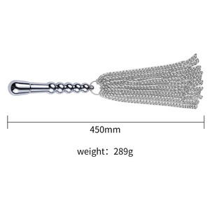 Multifunctional High Quality <b>Leather</b> <b>Flogger</b> with Chain Tassel 450mm Length 289g Weight Custom Color Home Textiles - Product Image 2