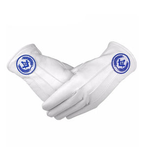 Gants maçonniques de dernière génération, séchage rapide, respirants, confortables, de haute qualité, 100% coton, fabriqués en usine - Product Image 1