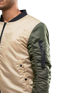 Men's Nylon Zipper Flight Bomber Jacket High Street Stand Collar <b>Waterproof</b> Windproof Outdoor Sports Casual Bomber Flight <b>Coat</b> - Product Image 4