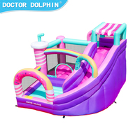Château gonflable avec toboggan pour événements communautaires intérieurs, en tissu Oxford 420D 840D, souffleur silencieux, expédition en 3 jours, MOQ 1 pièce