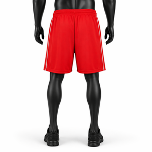 Custom Men’s Red Mesh Basketball Shorts OEM ODM Graphic Letter Print <b>Elastic</b> Waist Sports Shorts - Product Image 2
