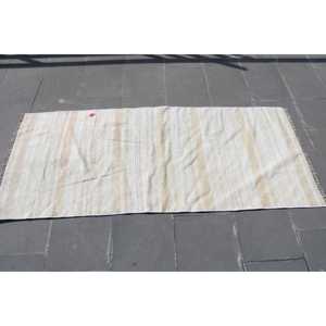 พรมวินเทจตุรกี ขนาด 2.5x5.7 ฟุต, พรมขนสัตว์โมร็อกโกสีขาวขนาดเล็ก - Product Image 2