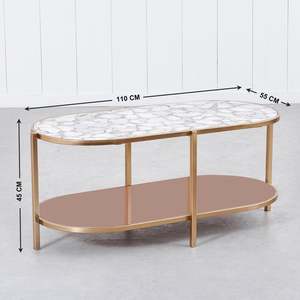 Mesa de piedra con gemas de ágata para mesa de comedor central/muebles de centro de sofá/hogar y oficina - Product Image 3