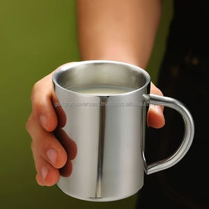 Nouveauté chope à bière tasses à boire en métal tasse à café en acier inoxydable tasse à bière gobelet à jus à double paroi avec poignée - Product Image 1