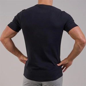 Vente en gros 100% coton T-shirt unisexe pour homme Logo personnalisé Broderie Décontracté Teint uni Noir Rouge Bleu Corps Surdimensionné Slim Tricoté - Product Image 2