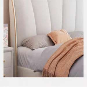 Cadre <span class=keywords><strong>de</strong></span> <span class=keywords><strong>lit</strong></span> King Size en gros, moderne, avec tête <span class=keywords><strong>de</strong></span> <span class=keywords><strong>lit</strong></span> capitonnée crème festonnée, cadre <span class=keywords><strong>de</strong></span> <span class=keywords><strong>lit</strong></span> plateforme rembourré, <span class=keywords><strong>lit</strong></span> nuage <span class=keywords><strong>de</strong></span> pétales français personnalisé - Product Image 3