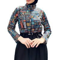 Maillot de bain 2 pièces grande taille pour femmes musulmanes arabes, avec paréo, imprimé devant, séchage rapide, imperméable et anti-plis