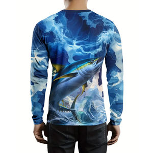 Vente en gros de meilleure chemise de pêche de pêcheur Oem personnalisée pour hommes, couleur de logo personnalisée bleue personnalisée, meilleure vente au Pakistan - Product Image 2