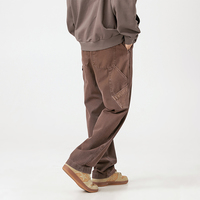 Pantalon cargo unisexe de style militaire lavé avec boucle en D vintage, coutures renforcées, toile double fil 300g