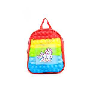 Mochila roja para niños P70822 Material Oxford impermeable antirrobo de moda con patrón de caramelo USB Forro de nailon Cierre de cremallera - Product Image 2